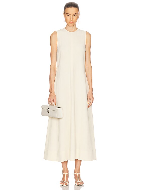 Toteme Woven Stripe Dress in Ecru | FWRD