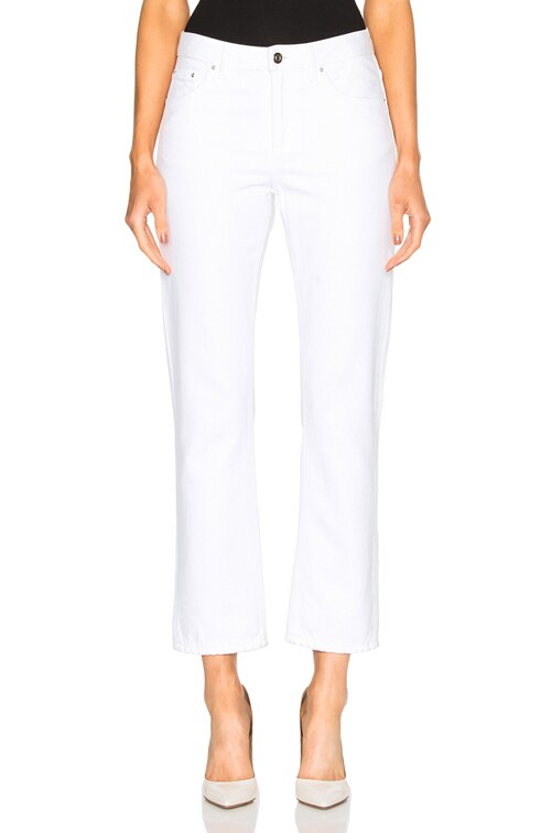 white straight jeans