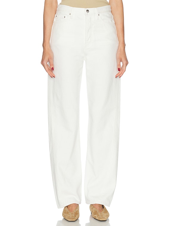 Toteme Twisted Seam Full Length Jeans in Off White | FWRD