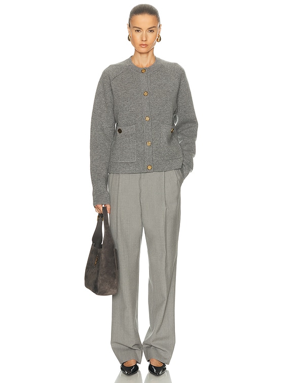 Toteme Hammered Button Cardigan in Grey Melange | FWRD