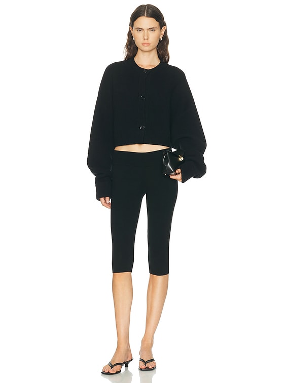 Toteme Cropped Oversized Cardigan in Black | FWRD