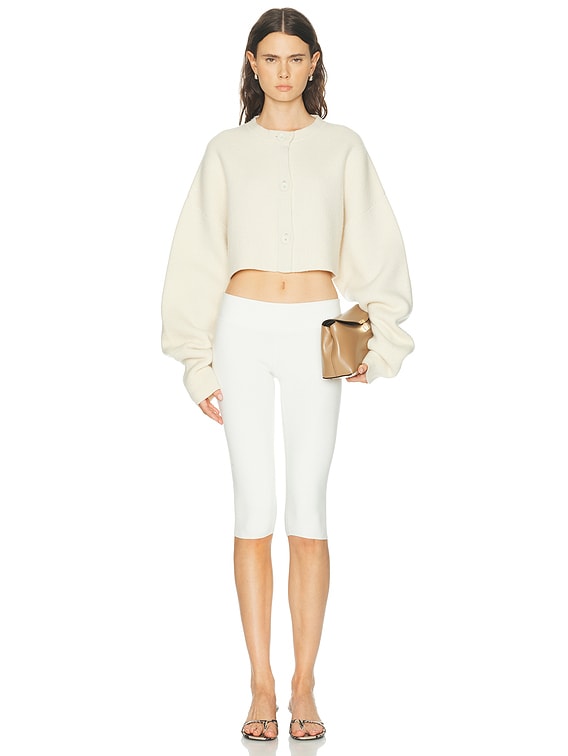 Toteme Cropped Oversized Cardigan in Milk | FWRD