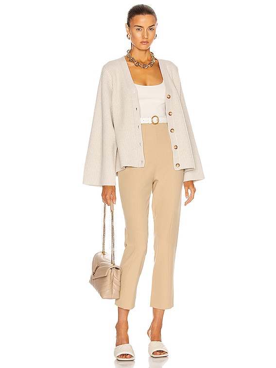Toteme Lambswool Knit Cardigan in Creme | FWRD