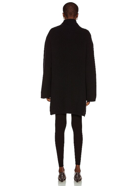 Toteme Fisherman Zipper Knit Sweater in Black | FWRD