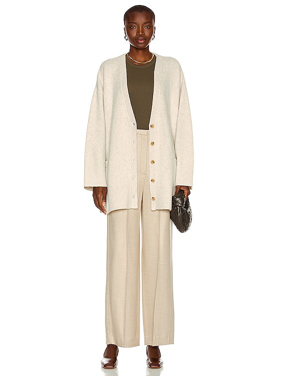 Toteme Brushed Wool Cardigan in Oat | FWRD