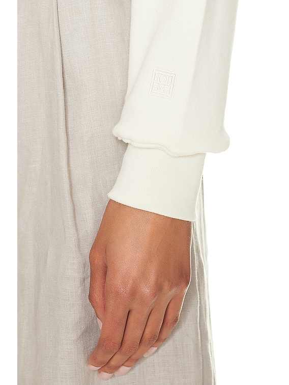 Toteme Crewneck Cotton Sweatshirt in Off White | FWRD