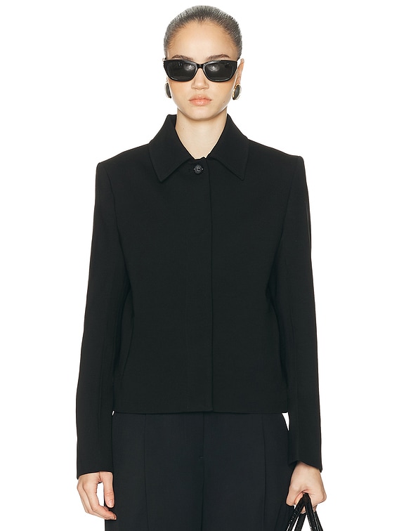 Toteme Boxy Twill Jacket in Black | FWRD