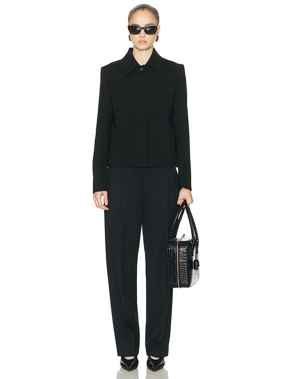 Toteme Boxy Twill Jacket in Black | FWRD