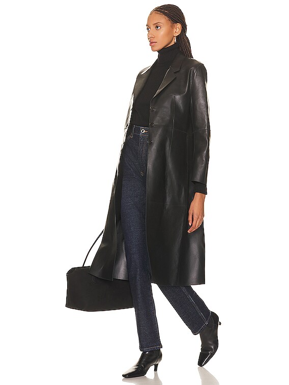 【関税込み】TOTEME ブラック スリム レザーコート Slim leather coat black – TOTEME