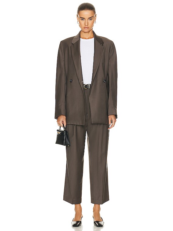 Toteme Double Breasted Blazer in Ash | FWRD Toteme Double Breasted Blazer in Ash | FWRD