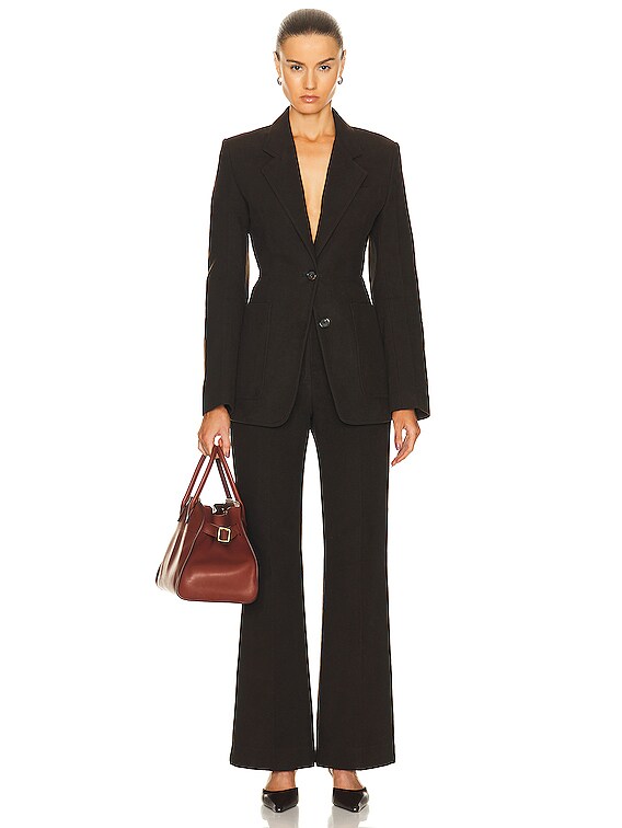 【関税込み】TOTEME WALLET BLAZER Totême Black Off-Center Wrap Blazer - Suits - BeyondStyle