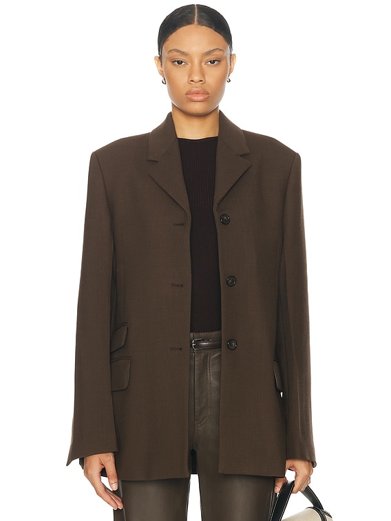 Toteme Straight Blazer in Bark | FWRD
