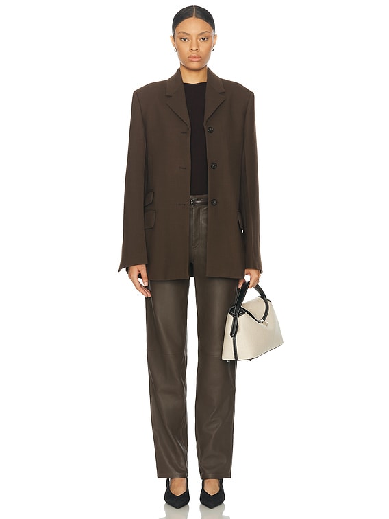 Toteme Straight Blazer in Bark | FWRD