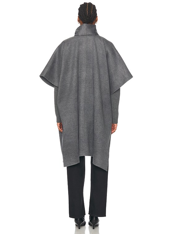 Toteme Double Scarf Coat in Mid Grey Melange | FWRD