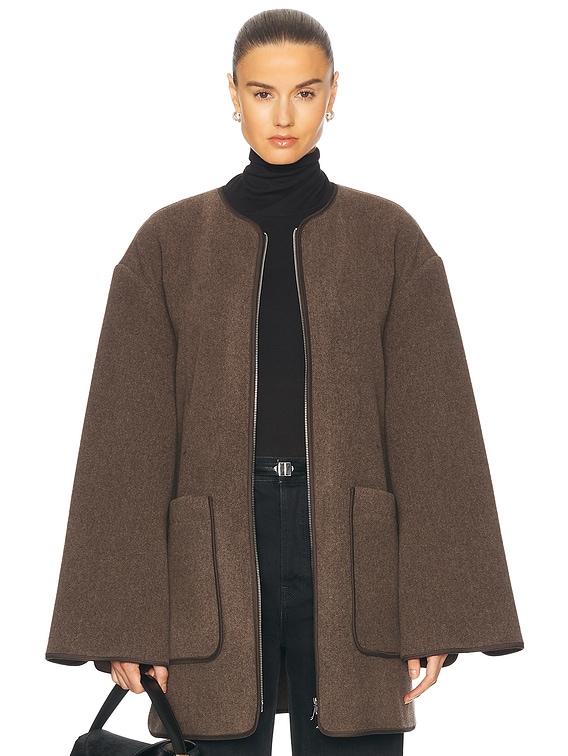ジャケット TOTEME - Felted wool jacket oak Toteme Felted Wool Jacket in Oak Melange | FWRD