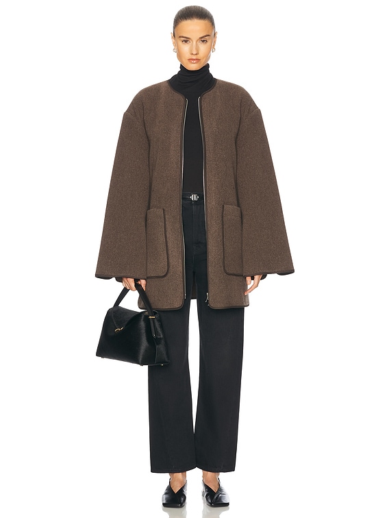 Toteme Felted Wool Jacket in Oak Melange | FWRD