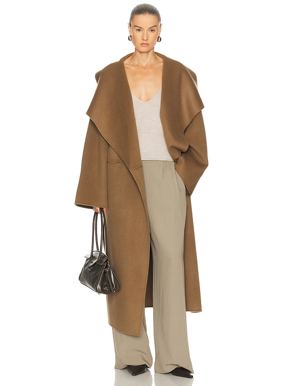 Toteme Signature Double Coat in Hazel | FWRD