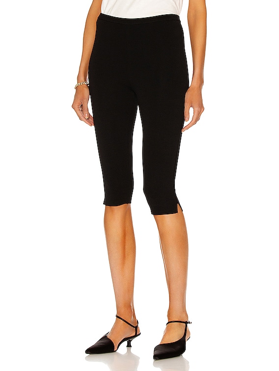 Toteme Cropped Compact Knit Leggings in Black