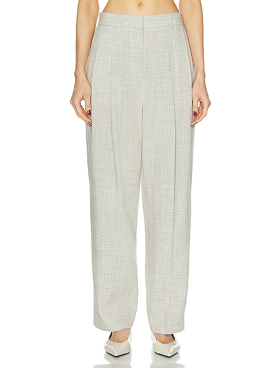 Double-pleated tailored trousers grey mélange