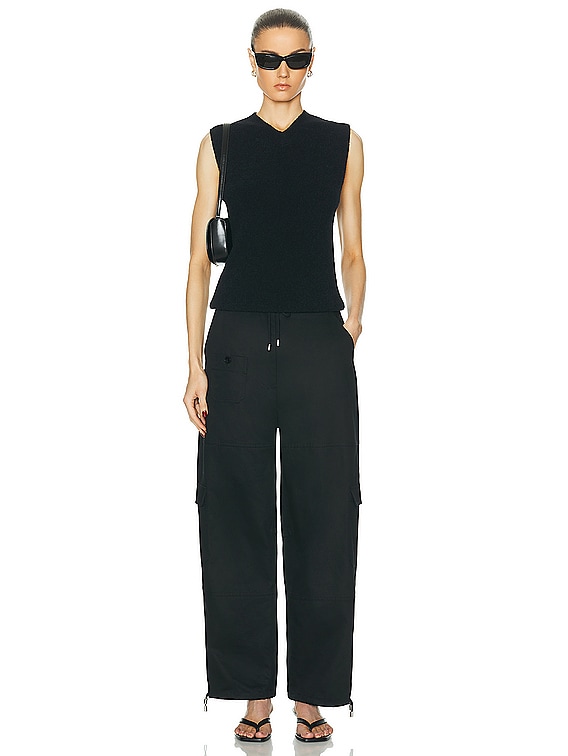 Toteme Cotton Cargo Trouser in Black | FWRD