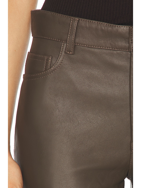 【TOTEME】5ポケット レザーパンツ バーク Five-pocket leather trousers bark – TOTEME