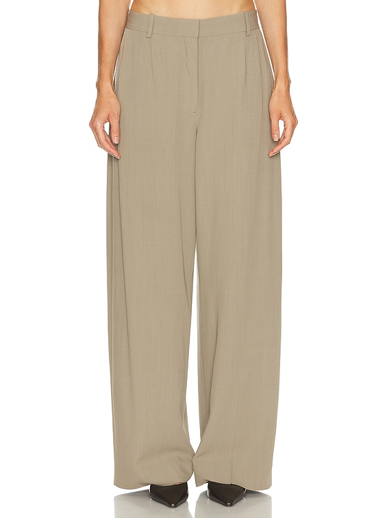 Toteme Wide Fluid Trouser in Taupe | FWRD