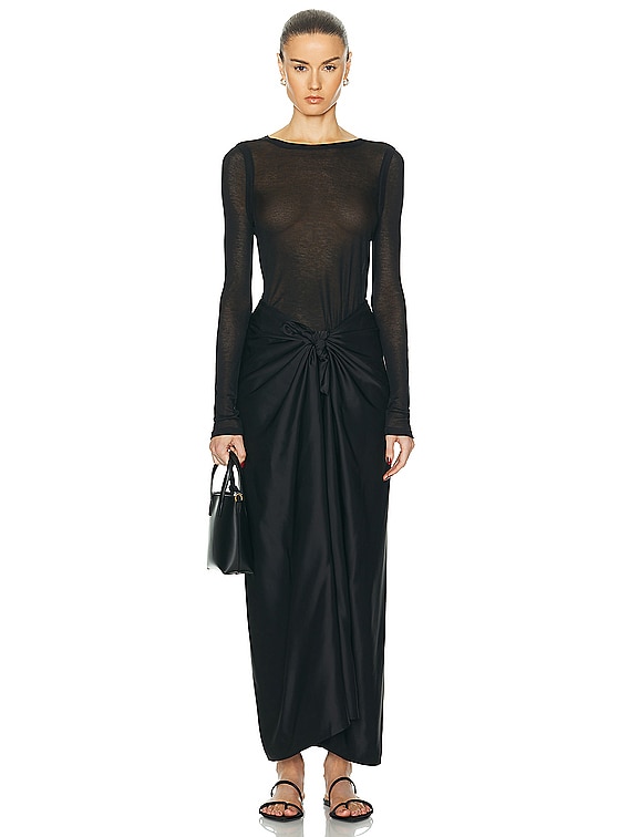 ワンピース TOTEME Women Mid Skirts 94420 253WRD1103FB0461 93482 Black Black long knit skirt Toteme - women - TOTEME