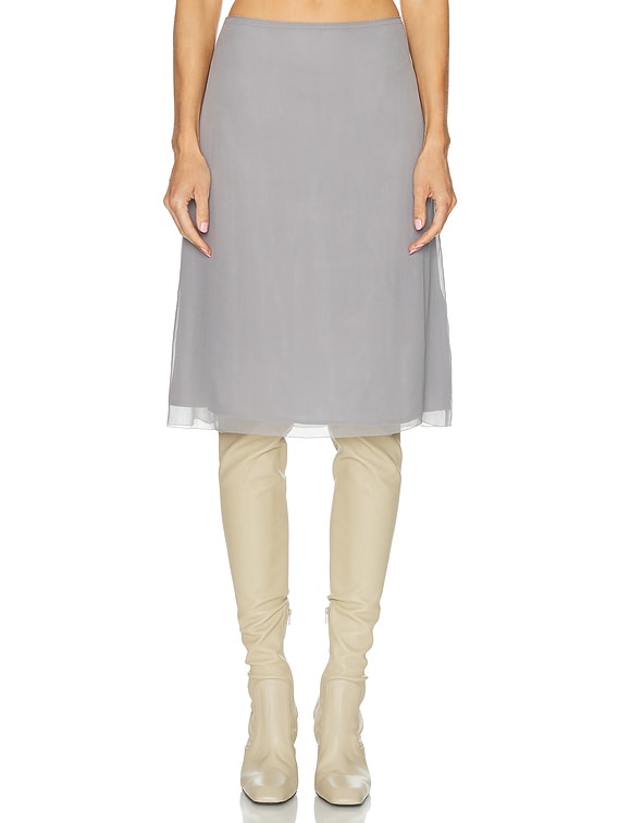 Toteme Chiffon Slip Skirt in Grey | FWRD