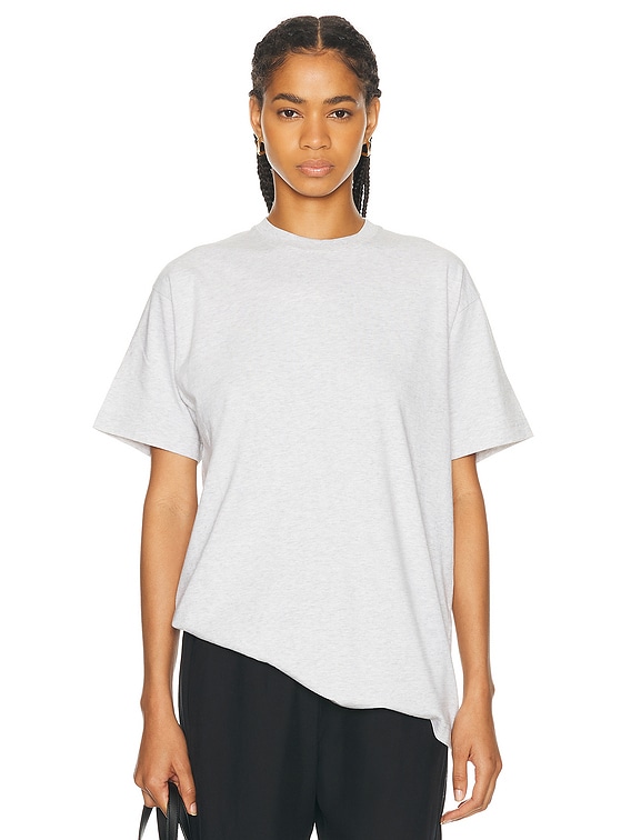 Toteme Straight Cotton Tee in Pale Grey Melange | FWRD