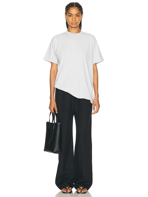 【TOTEME】Straight Cotton Tee pale grey melange 国内完売品 Toteme Straight Cotton Tee in Pale Grey Melange | FWRD