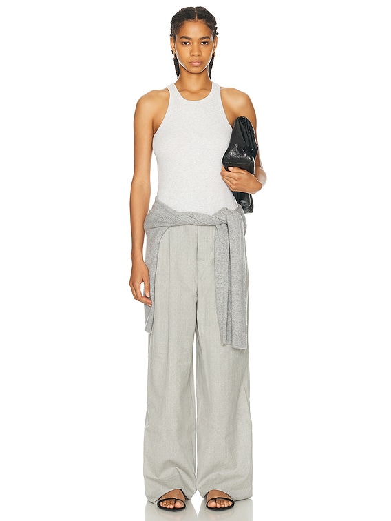 Toteme Curved Rib Tank Top in Pale Grey Melange | FWRD