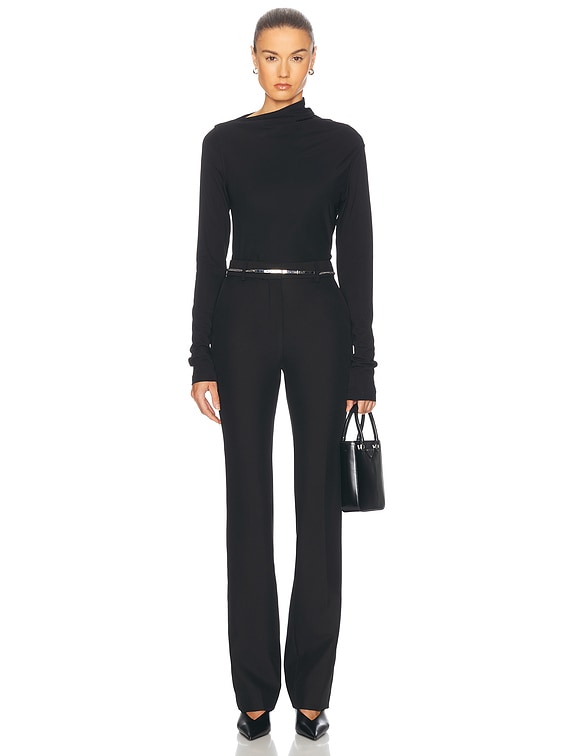 Toteme Draped Jersey Top in Black | FWRD