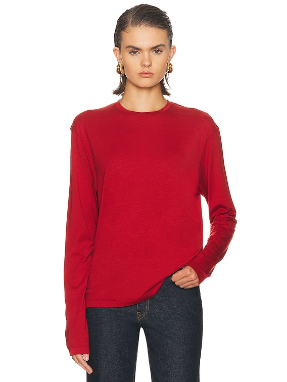 toteme トーテム レッド 長袖ブラウス S トップス Toteme Classic Long Sleeve Tee in Poppy | FWRD