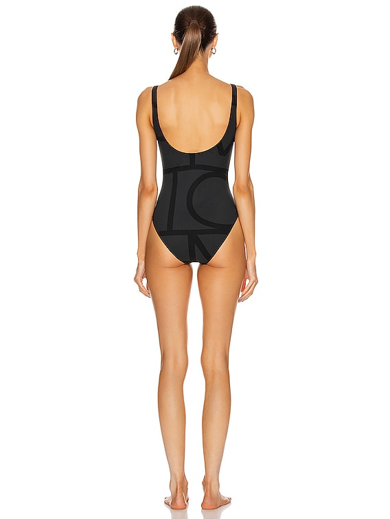 Toteme Positano Swim in Black Monogram | FWRD