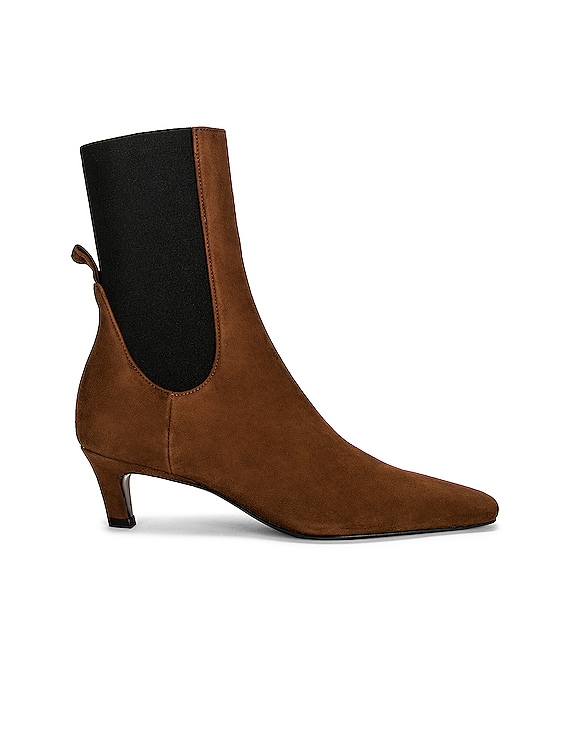 Toteme The Mid Heel Boot in Chocolate Brown FWRD