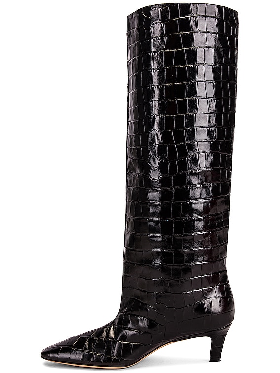 Toteme The Wide Shaft Boot in Black Croco | FWRD