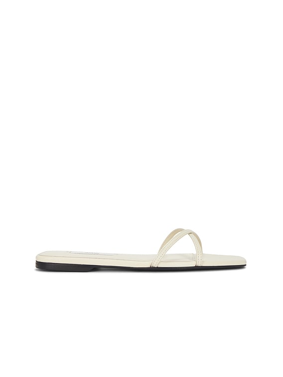 Toteme Leather Crossover Slide in Off White | FWRD