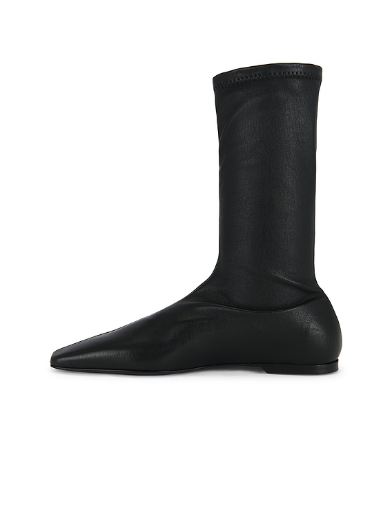Toteme Nappa Leather Sock Boot in Black | FWRD