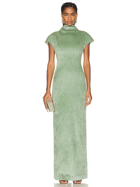 green emerald velvet dress Tove Tiered Ruffle Maxi Dress main image 1