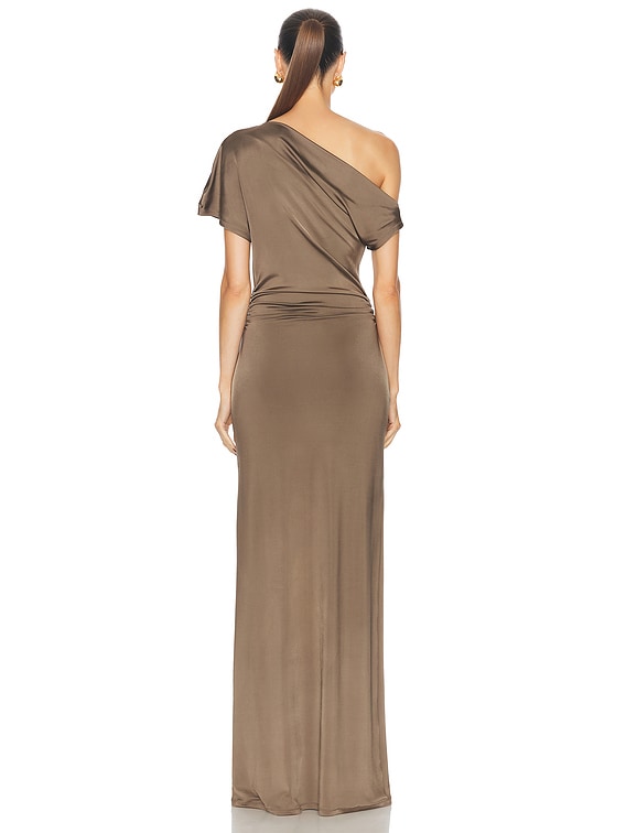 earthy brown dress Sandswept Paisley Maxi Dress Natural/Brown / L