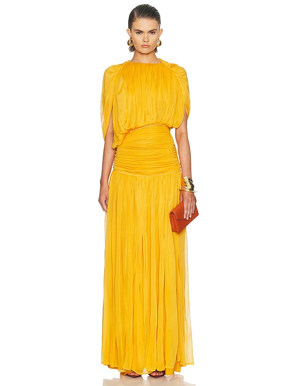 golden yellow dress Cotton Poplin Fit and Flare Short Button-Down Shirt 26