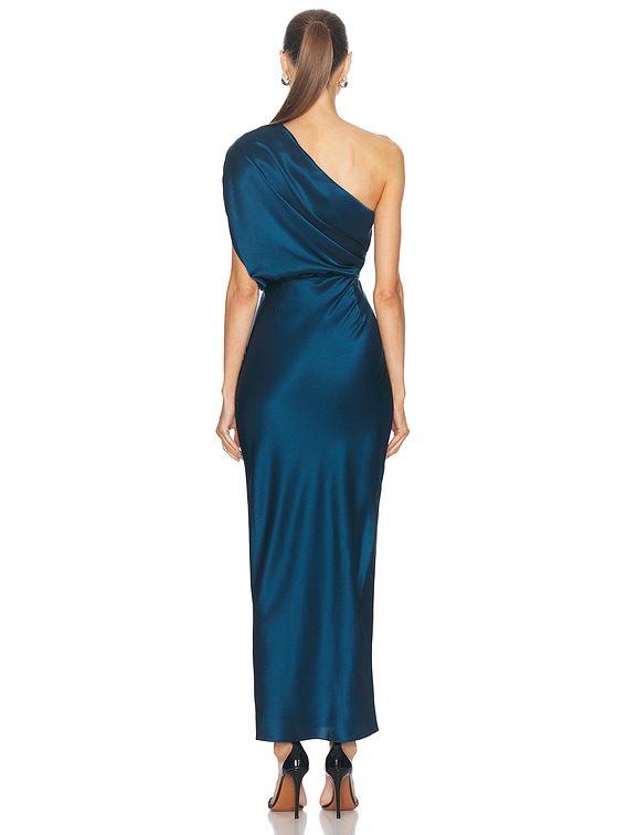 The Sei Drop Sleeve Drape Dress in Marine | FWRD