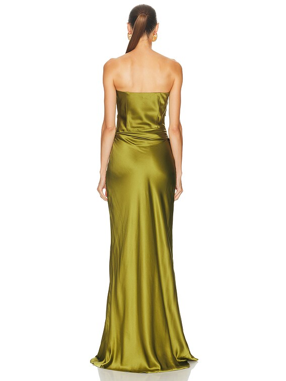 The Sei Cowl Bustier Gown in Moss | FWRD