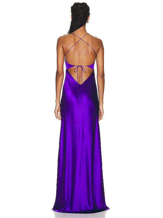 The Sei Twist Bandeau Cut Out Gown in Violet | FWRD