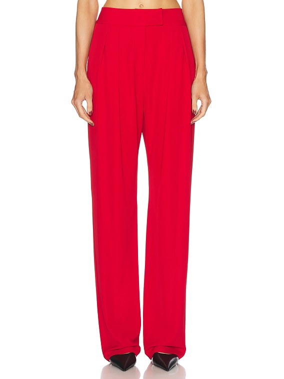 The Sei Double Pleat Trouser in Crimson | FWRD The Sei Double Pleat Trouser in Crimson | FWRD