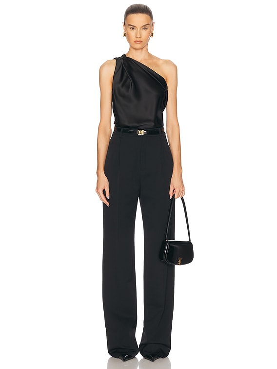 The Sei One Shoulder Drape Top in Black | FWRD The Sei One Shoulder Drape Top in Black | FWRD