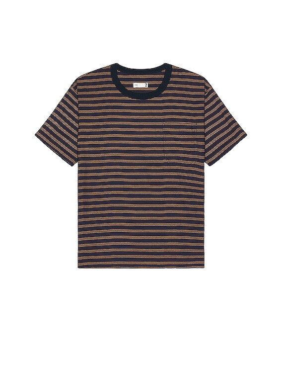 ts(s) Combination Horizontal Stripe Viscose*polyester Cloth Pocket T-Shirt in Navy - Size 3