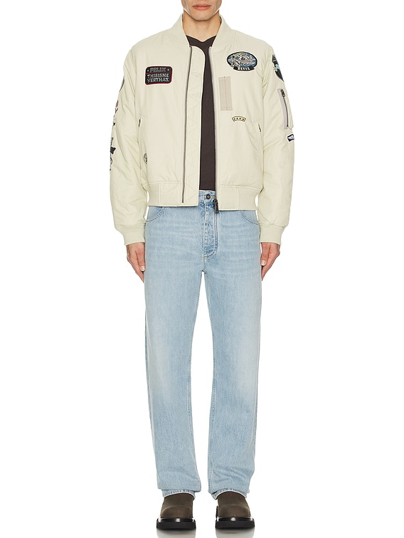 thisisneverthat x Felix The Cat Bomber Jacket in Light Beige