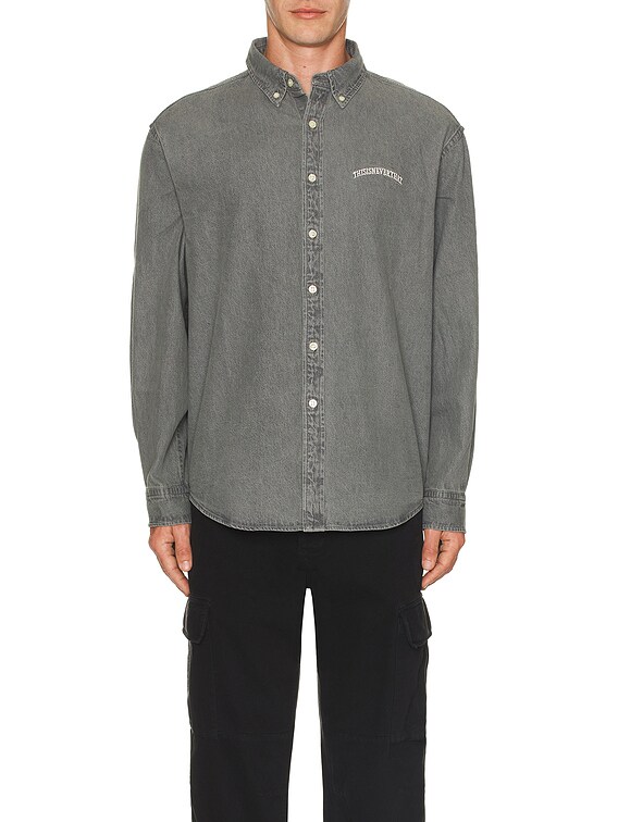 ★★New Balance★★ WASHED DENIM OVER SHIRT 2 COLOURS T2F-WD BWS-02 UTILITY SHIRT 8 oz. worker blue herringbone | BENZAK
