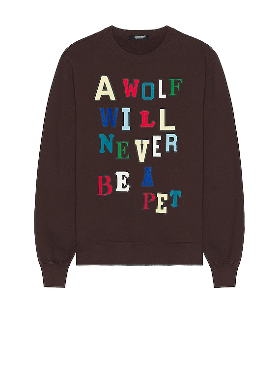 Undercover A Wolf Will Never Be A Pet Sweater in Brown | FWRD